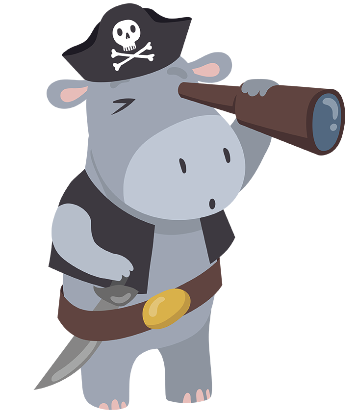 hippopotame pirate amusant aloha pour enfants à bordeaux