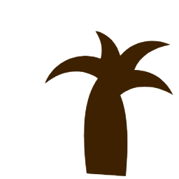 Palmier stylisé logo aloha, ambiance tropicale pour parc de jeux enfants à Bordeaux